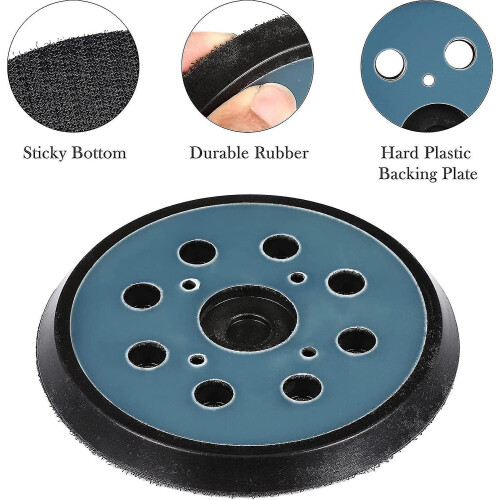 2 Pieces 125mm 8 Hole Hook And Loop Orbital Sander Pad Replacement Sanding Pad 2