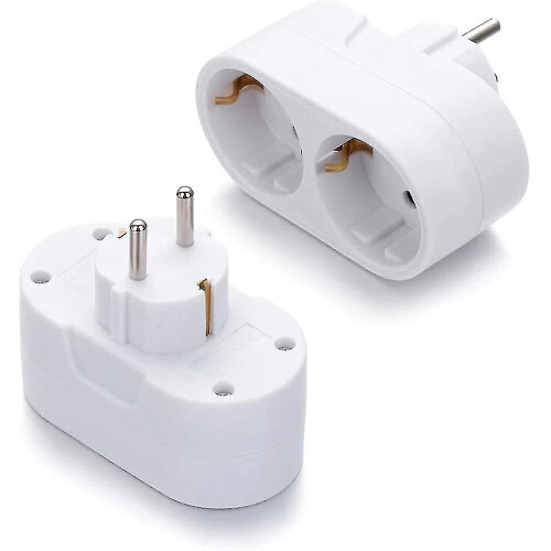 2 Slot Double Plug Multiple Plug Socket Multi Plug Adapter Horizontal T-Good 1