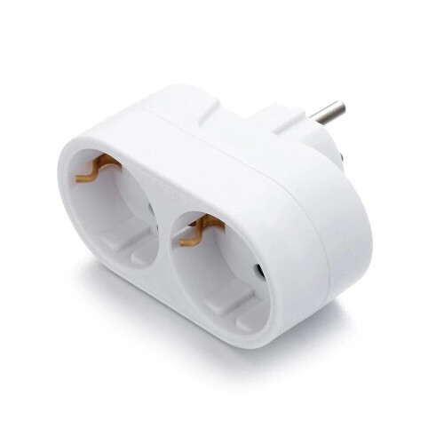 2 Slot Double Plug Multiple Plug Socket Multi Plug Adapter Horizontal T-Good 2