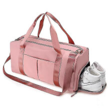 (pink) Gym Bag Sports Travel Duffel Bags With Adjustable Shoulder Strap For Men And Women - Ri
