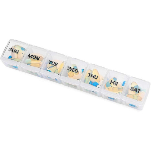 Extra Large Weekly Pill Organizer 2 Pcs, Sukuos Xl Daily Pill Cases 2