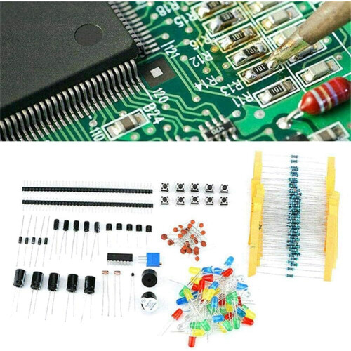 1818PCS Assortment Resistors LED Diodes Capacitors Potentiometers Triodes PCB Kit 2