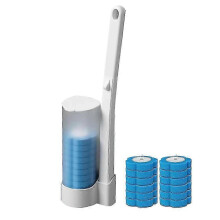 (Blue set) Disposable Toilet Brush Set Toilet Bowl Cleaning System Cleaners with Refills