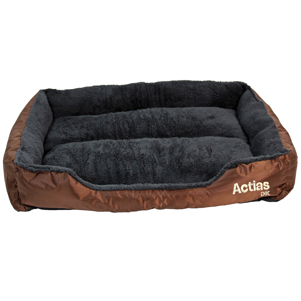 Actiaspet Faux Fur Pet Bed /Grey (X-Large) Brown