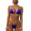 (Blue)Lace-up Bikini Sexy Solid Color Two-piece Ladies Swimsuit Set - Ri 1