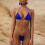 (Blue)Lace-up Bikini Sexy Solid Color Two-piece Ladies Swimsuit Set - Ri 2