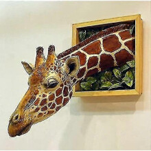 Giraffe Head 3d Wall Decor, Realistic Animal Latex Statue Wall Art, Bedroom Space Embellishment Embrace The Natural Home Decoration Home Decor