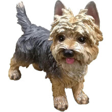 Dog Sculptures Simulation Dog Ornaments Dog Statue Living Room Outdoor Home Furnishings Garden Decorations Yorkshire Terrier Sculpture - DD