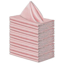 (pink) 16 Square Satin Napkins, Shiny Satin, Soft And Smooth, 50*50cm/dian01