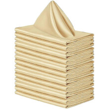 (gold) 16 Square Satin Napkins, Shiny Satin, Soft And Smooth, 50*50cm/dian01