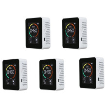 5X Temperature & Humidity Meter, Air Quality Monitor, CO2 Detector, 3-In-1 Digital Air Pollution Carbon Dioxide Detector