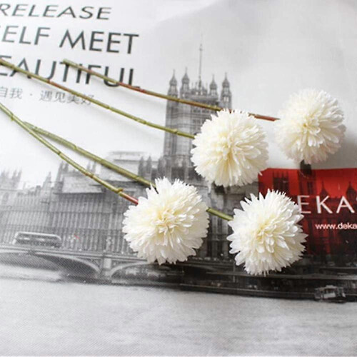 6Pcs Artificial Flowers,Silk Plastic Artificial Hydrangea Realistic Flower Arrangements(White) - DD01