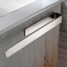 (silver) Bathroom Towel Rack Without Drilling Self Adhesive Towel Rack Stainless Steel 37cm Black Guanguan