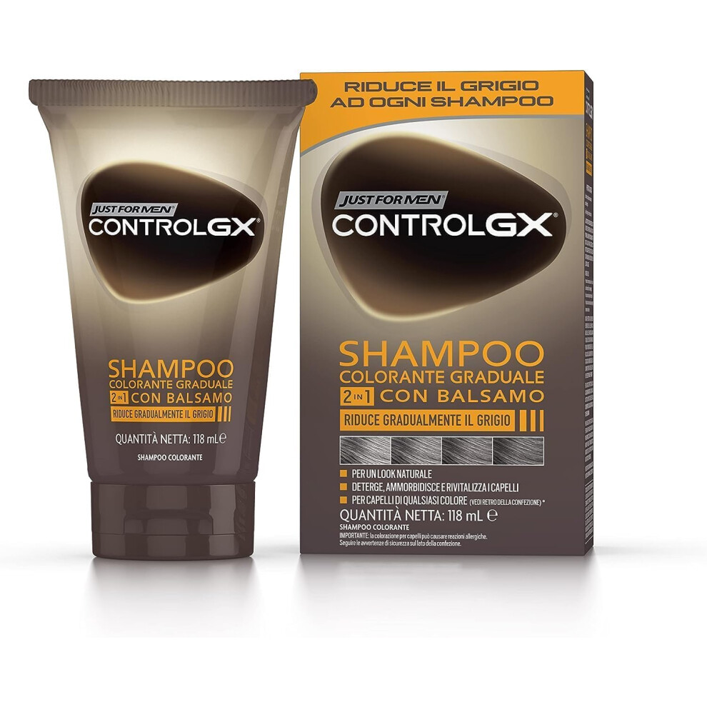Just For Men Control Gx Reducing 2In1 Shampoo And Conditioner For Hair 118Ml Grey