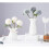 6Pcs Artificial Flowers,Silk Plastic Artificial Hydrangea Realistic Flower Arrangements(White) - DD01 2