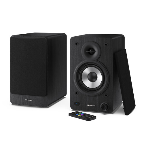 Sharp Bookshelf Speakers 2 Way Active 60W RMS 2x 30W Bluetooth USB Optical AUX