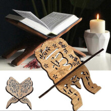 (A) Wooden Quran Holder Bible Stand Prayer Book Bible Stand for Display and Reading