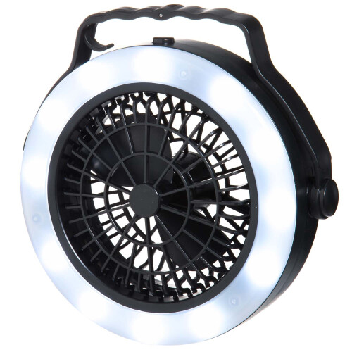 Linterna de camping con ventilador, a pilas, 12 LED