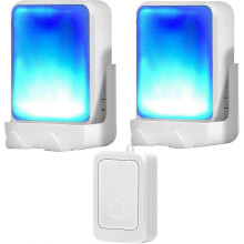A Loud Flash Doorbell with 7 Colors of Bright Light and 4 Volumes, a wireless doorbell with a 600 ft range suitable for the elderly