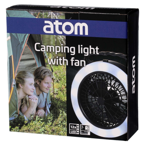 Linterna de camping con ventilador, a pilas, 12 LED 2