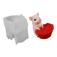 Silicone Pig Basket Embossed Mold Suitable for Resin Planter
