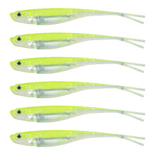 6 Stuks Vork Staart Swimbaits Lokt Zachte-Fluorescerend 75 mm