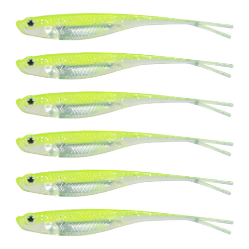6 pièces appâts souples flottants leurre de-Fluorescent 75mm