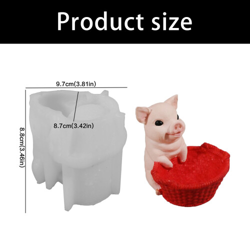 Silicone Pig Basket Embossed Mold Suitable for Resin Planter 2