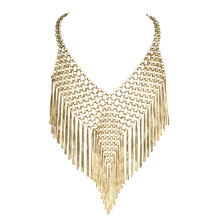 Europees geïnspireerde geometrische kwastjes ketting-Goud X708