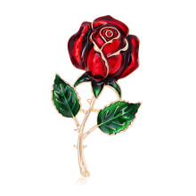 Comfortable Daily Brooch with Enamel Rose 3D Craft Pin for Scarf