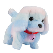Safe Intelligent Electric Dog Plush Animal Toy-Rainbow Blue
