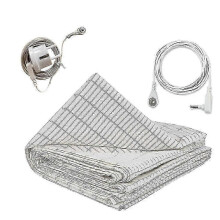 Premium 27x52 Inch Silver Fiber Grounding Sheet - EU Plug, Skin-Friendly, Enhances Sleep Quality, Conductive Material