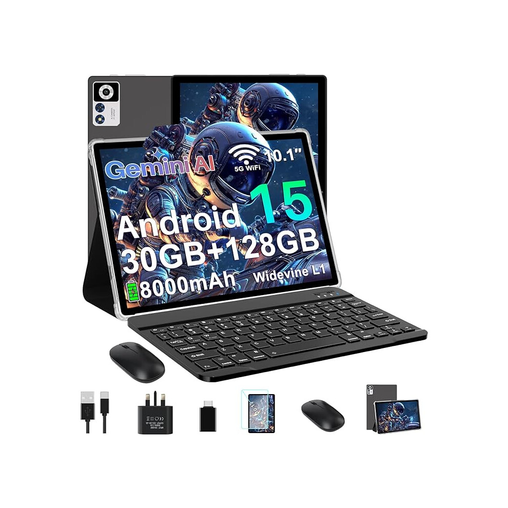 Tablet 10 Inch Android 15, 30Gb Ram+128Gb Rom (Tf 2Tb), 5G Wifi Tablets,Gemini Ai/Widevine L1/8000 Mah 009867599870