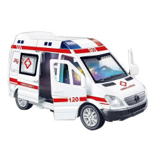 Ambulance Vehicles Car Model Car Toy for Kids, Simulation Sound and Light