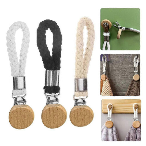 (A) Beech Round Head Storage Clip Hanging Rope Clips Kitchen Towel Clip 2
