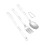Camping Cutlery Set Dinnerware Metal Flatware for Hiking Backpacking Kitchen Silver 2