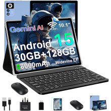 2026 Android 15 Tablet 10 Inch, 30GB RAM+128GB ROM (TF 2TB), 5G WiFi Tablets,Gemini AI/Widevine L1/8000mAh