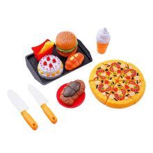 Hamburgers and Pizza Cutting Toys Set Pretend Play Kids Kitchen Accessories