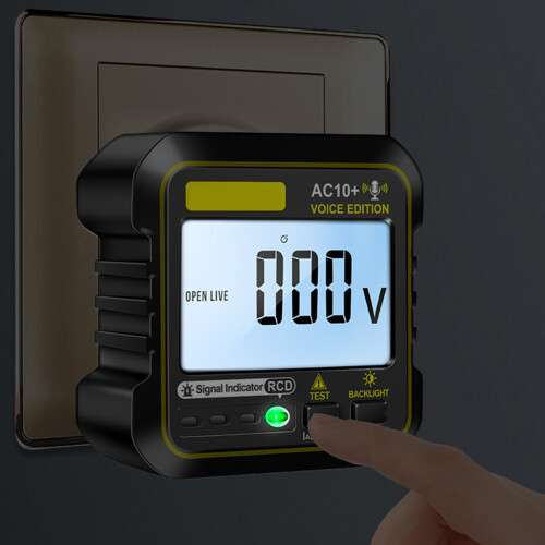 AC10+ 10A/16A Socket Tester LCD Backlit Black