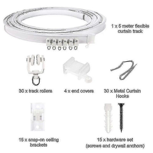 (1m) 1-5 Meters Bendable Ceiling Curved Curtain Track Flexible Ceiling Curtain - RIpj 1