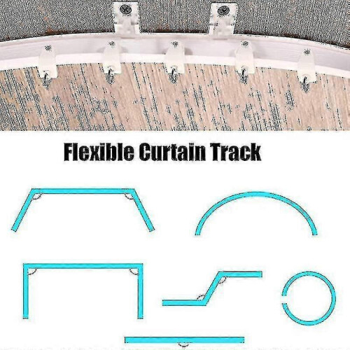 (1m) 1-5 Meters Bendable Ceiling Curved Curtain Track Flexible Ceiling Curtain - RIpj 2