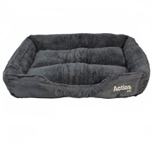 Actiaspet Faux Fur Pet Bed Black/Grey (Large)