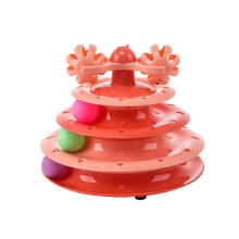 (orange) Cats Toy Tower Tracks Cat Toys Interactive Cat Intelligence Training Amusement Plate Tower Pet Products Cat Tunnel
