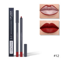 (color12)2 In 1 Double-ended Lipstick Lip Liner Pen Matte Pigment Non-stick Cup Skin Color 24h