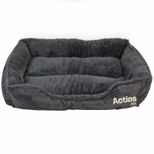 Actiaspet Faux Fur Pet Bed Black/Grey (Medium)