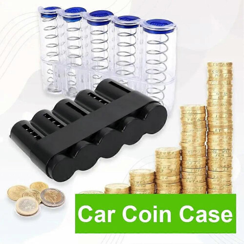 (Black) Coin Collection Box, Coin Separation Box, 5-compartment Coin Collection Box 1
