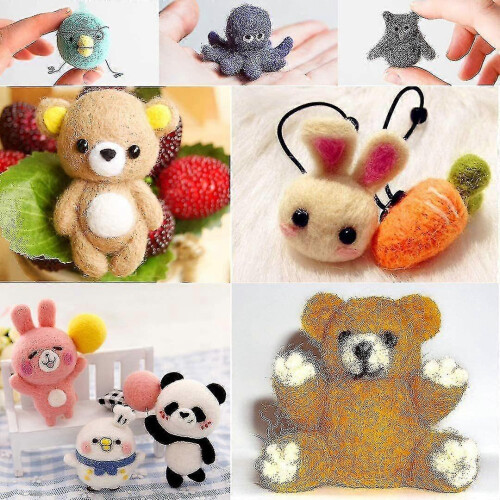 Wool Felt Felt Needle Kit Set 36 Colors Gift Tool Roving Material Complete Pcs Tool 109 Fiber Starter 1