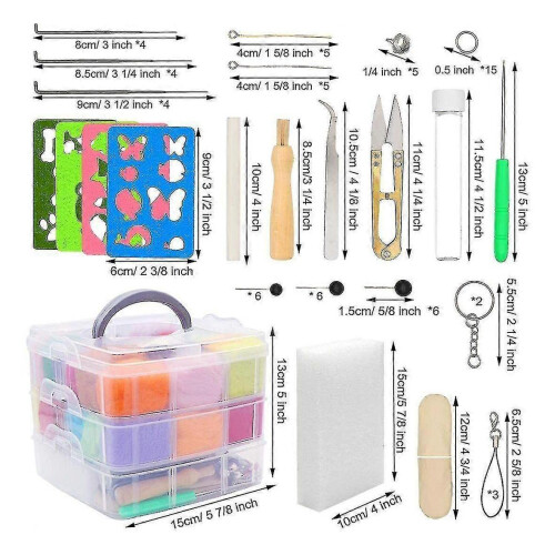 Wool Felt Felt Needle Kit Set 36 Colors Gift Tool Roving Material Complete Pcs Tool 109 Fiber Starter 2