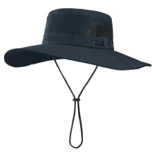 (color03)Men Wide Brim Sun Hat UV Protection Bucket Cap for Hiking Camping Fishing Safari
