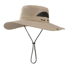 (color01)Men Wide Brim Sun Hat UV Protection Bucket Cap for Hiking Camping Fishing Safari